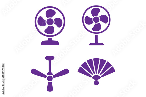 Fan ventilator silhouette icon vector illustration.