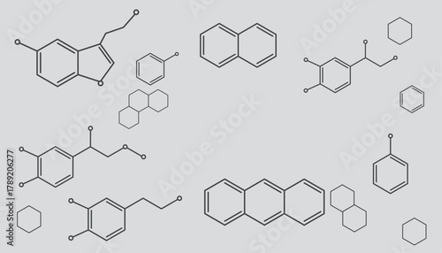 化学構造式のフレームイラスト　コピースペース