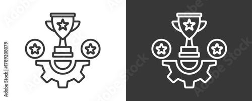 Achievement Icon Set Vector Collection Isolated In Black And White