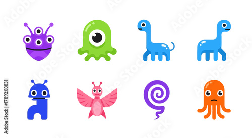 Cute Monster Vector Set Fun and Colorful Cartoon Creatures for Graphic Design Projects