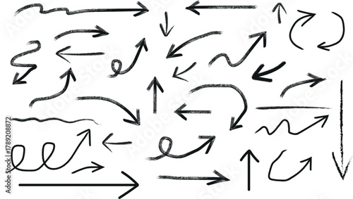 hand drawn arrows on white background