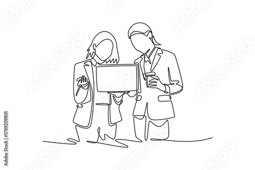 Planning to analyze financial reports business plan investment financial analysis. Budget planning concept. Single line draw design. Vector graphic illustration