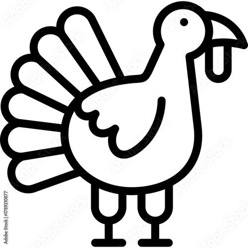 turkey icon illustration design with outline