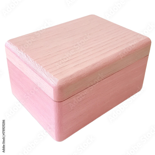 Charming pastel pink wooden box with natural grain, perfect for jewelry, keepsakes, or elegant gift packaging.
