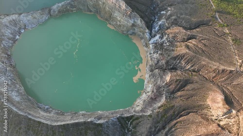 Drone View of Kelimutu Volcano with Stunning Crater Lakes, Flores Island