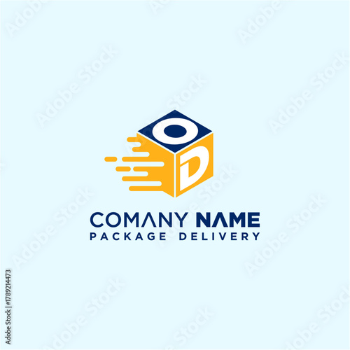 Creative OD letter speed box logo design vector template