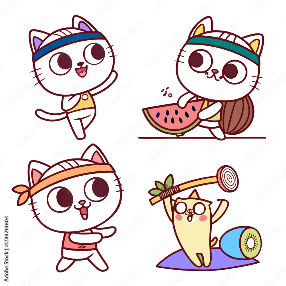 Fototapeta premium Cute Cartoon Characters Wellness & Lifestyle