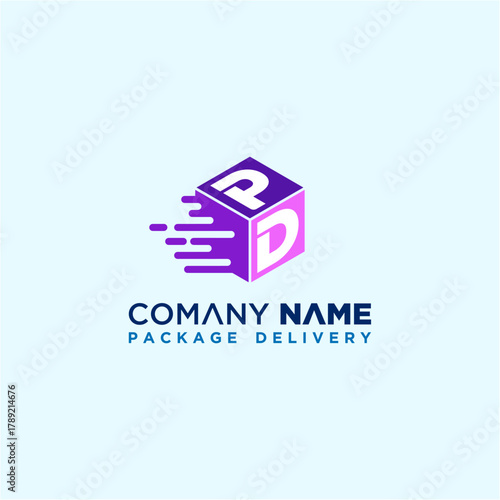 Creative PD letter speed box logo design vector template