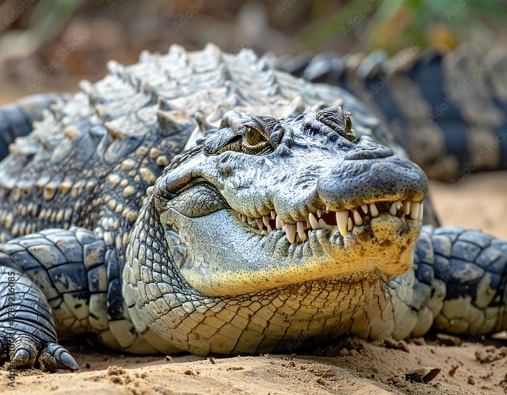 Fototapeta premium Close-up of a reptile, head and upper body visible