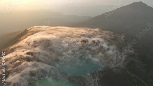 Drone View of Kelimutu Volcano with Stunning Crater Lakes, Flores Island
