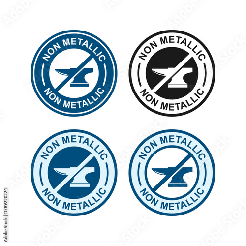 Non Metallic vector badge. Icon for products like safety footwear, composite materials, or components that are metal-free
