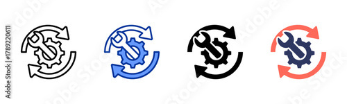 Repair In Progress icon sheet multiple style collection