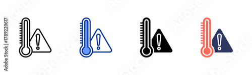 Overheating Alert icon sheet multiple style collection