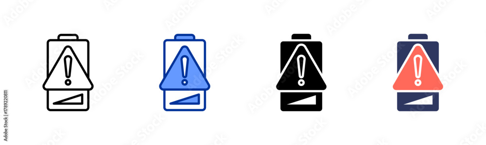 Obraz premium Battery Warning icon sheet multiple style collection