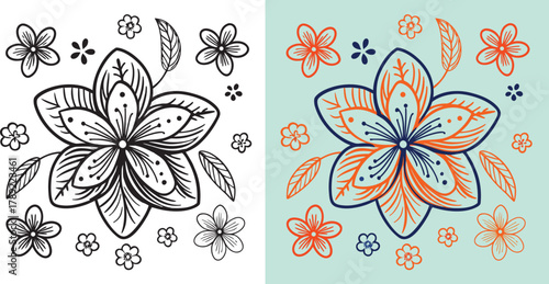 Vibrant floral patterns bloom with artistic flair, perfect for modern designs and natural themes, bringing life and color to any project.