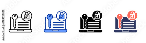 Unauthorized Access icon sheet multiple style collection