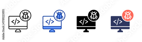 Code Bug icon sheet multiple style collection