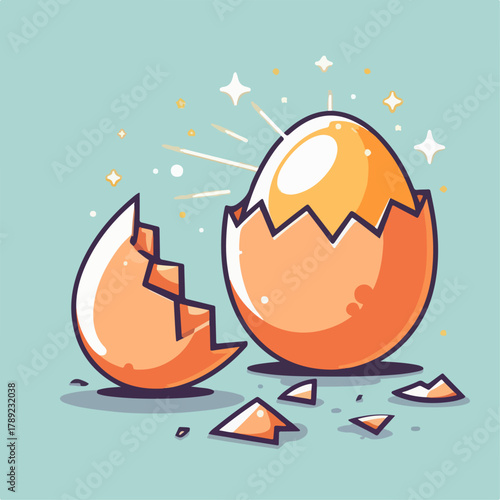 broken egg with a shell