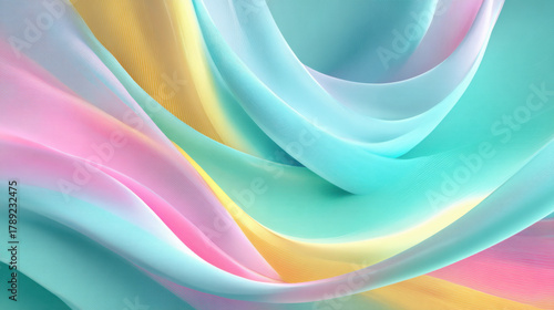 Abstract Flowing Shapes with Glowing Light Effects, Futuristic Wave Background for Technology and Design Projects