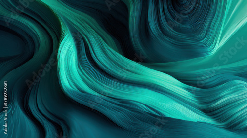Abstract Flowing Shapes with Glowing Light Effects, Futuristic Wave Background for Technology and Design Projects