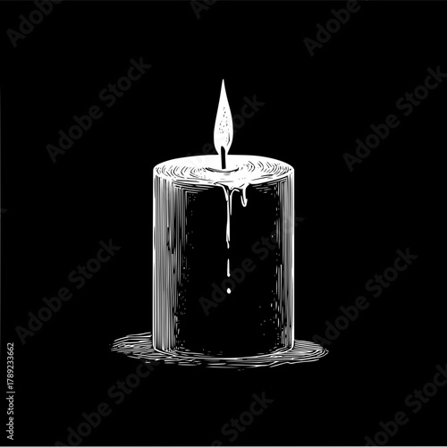 Candle light drawing illustration vector image for decoration and memorial remembrance occasion design