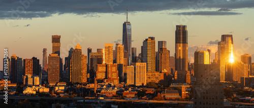 sunset in the city