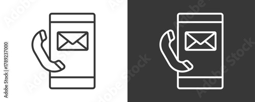 Contact Information Icon Set Vector Collection Isolated In Black And White