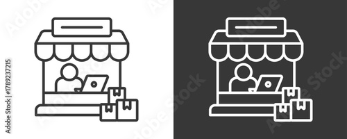 Seller Icon Set Vector Collection Isolated In Black And White