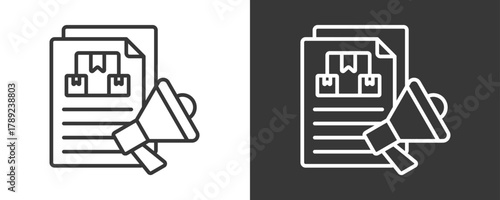 Advertising Icon Set Vector Collection Isolated In Black And White