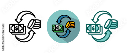 Cash Flow whitegreen icon