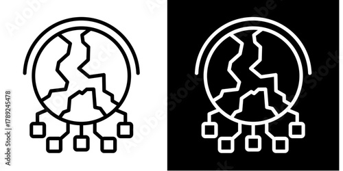 Globalization  Icon Set White Style Collection