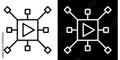 Media  Icon Set White Style Collection