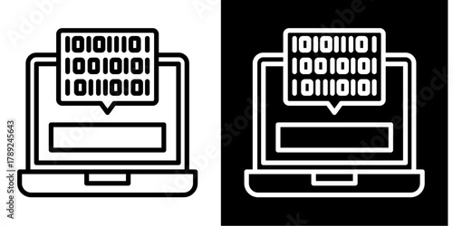 Binary Code  Icon Set White Style Collection