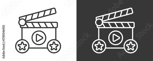 Movie Icon Set Vector Collection Isolated In Black And White