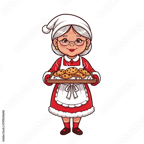 Cartoon illustration of a smiling Mrs