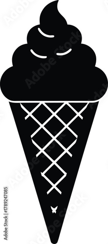 Ice cream cone dessert sweet cold summer treat snack food isolated