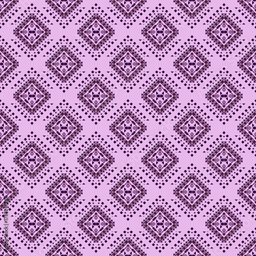 Purple Pink Geometric Dot Diamond Seamless Pattern