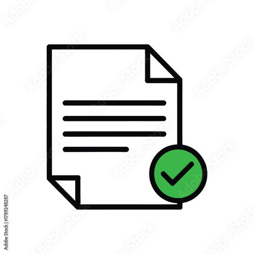 Approved Document Icon: Success, Verified, Policy, and Checklist