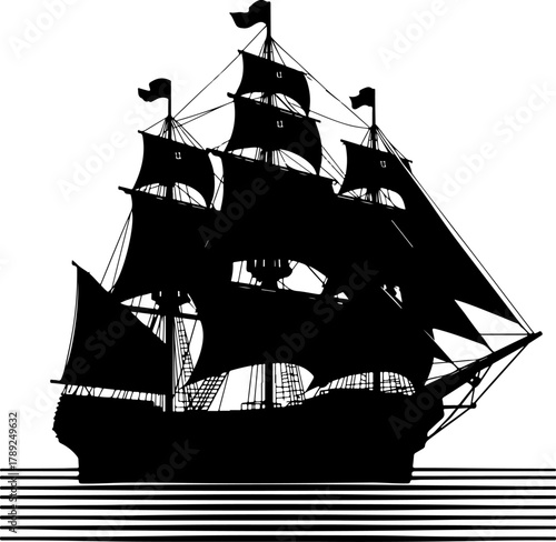 pirate ship vector illustration