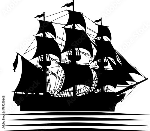 pirate ship vector illustration