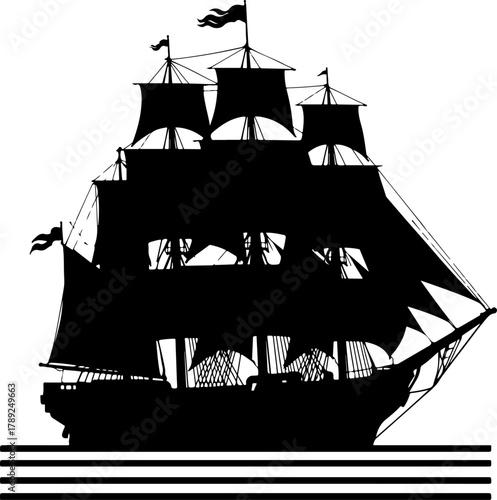 pirate ship vector illustration