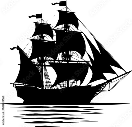 pirate ship vector illustration