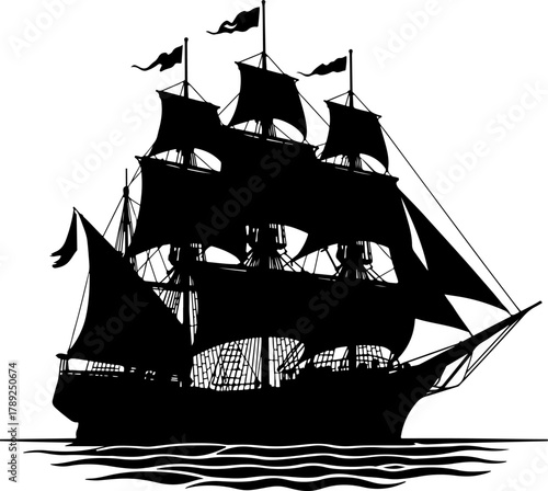 pirate ship vector illustration