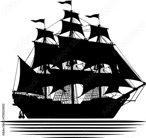 pirate ship vector illustration