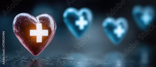 Wallpaper Mural Heart-Shaped Medical Symbols: Universal Healthcare and Wellness Concepts in Stock Photography Torontodigital.ca