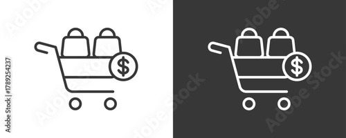 Purchase Icon Set Vector Collection Isolated In Black And White