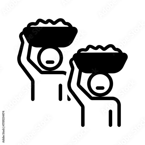 Vector solid black icon for Labour