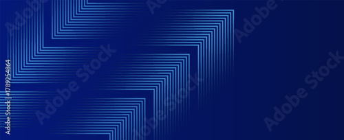 blue abstract background with geometric square line patterns in the corners, Modern Trendy design in Vector Illustration