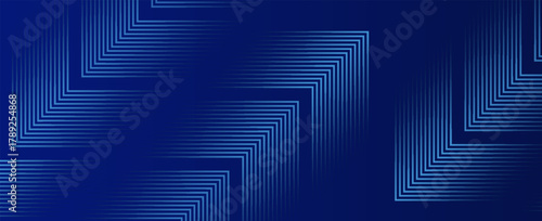 blue abstract background with geometric square line patterns in the corners, Modern creative trendy design in vector illustration