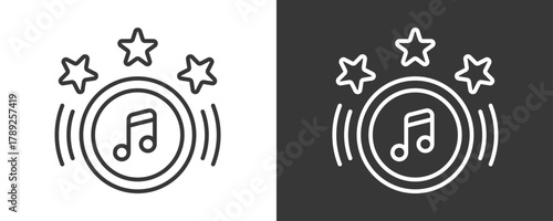 Music Icon Set Vector Collection Isolated In Black And White